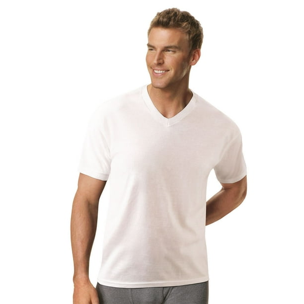 T-shirt à col en V ComfortBlendMD X-Temp de Hanes sans étiquette pour hommes