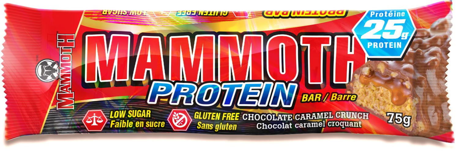 Mammoth Protein Bar, Chocolate Caramel, 5/box, 5/Box<br>75g/Bar