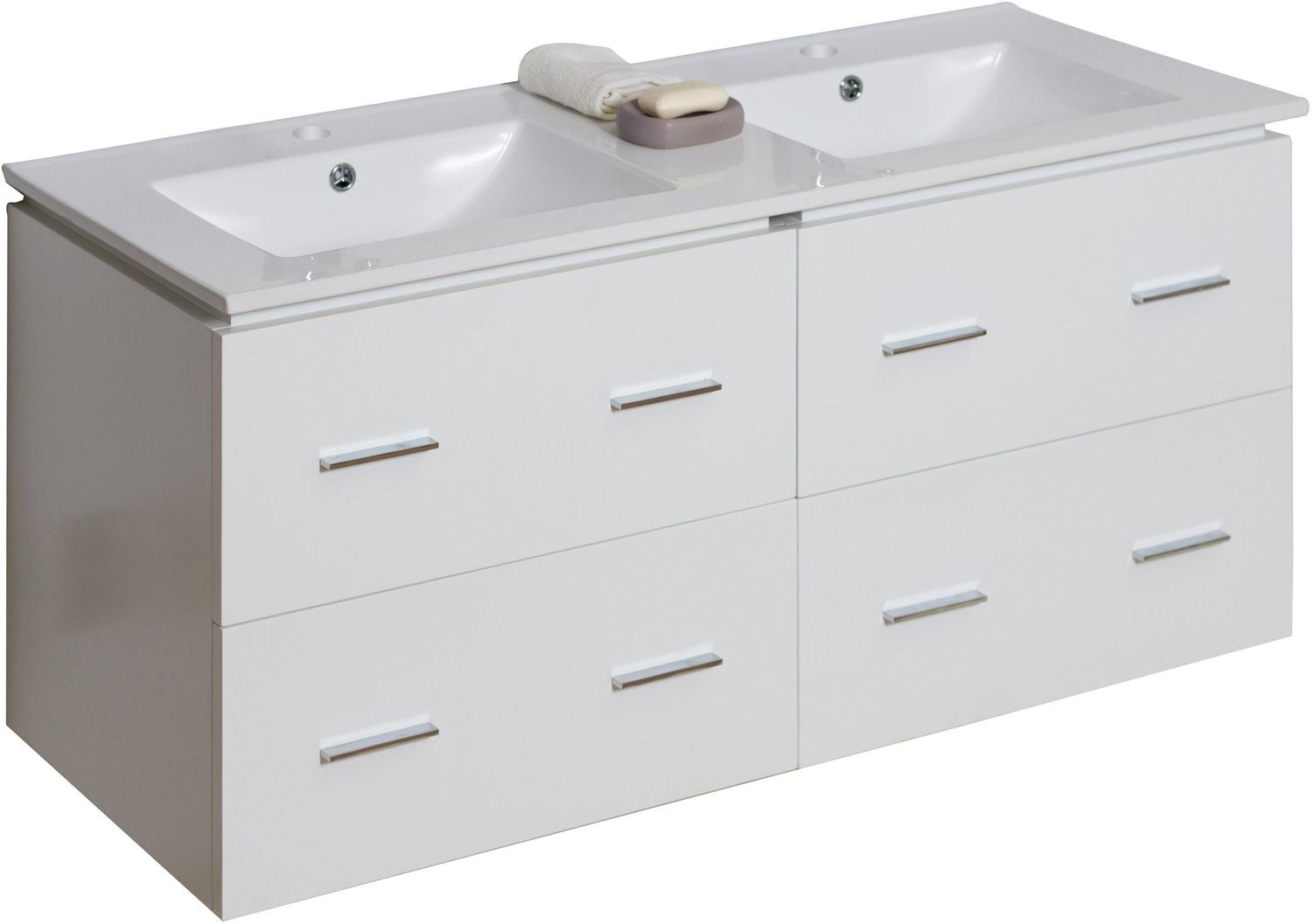 American Imaginations 30.5in. W Floor Mount White Vanity Set For 1