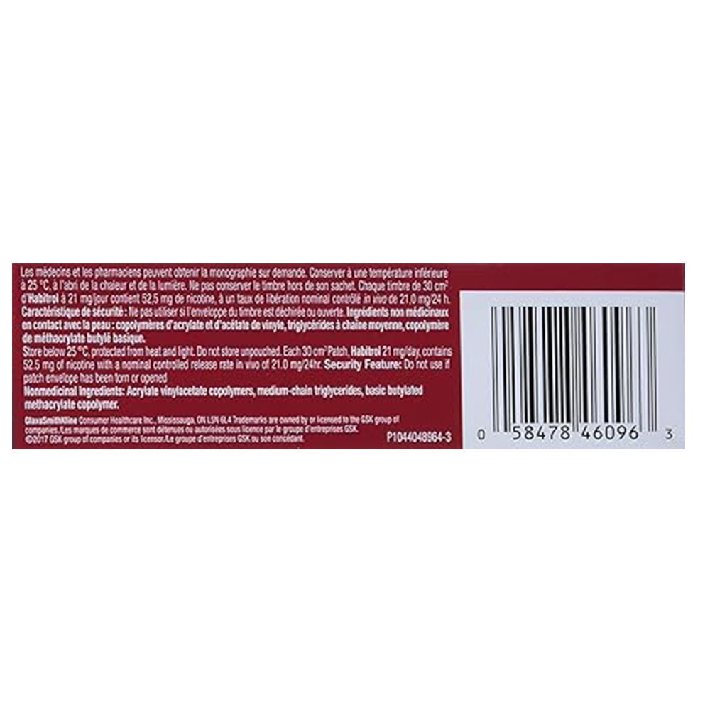 HABITROL 21 mg (timbre transdermique de nicotine) (étape 1)
