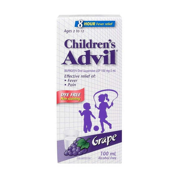 Children’s Advil Dye Free Suspension 100ML