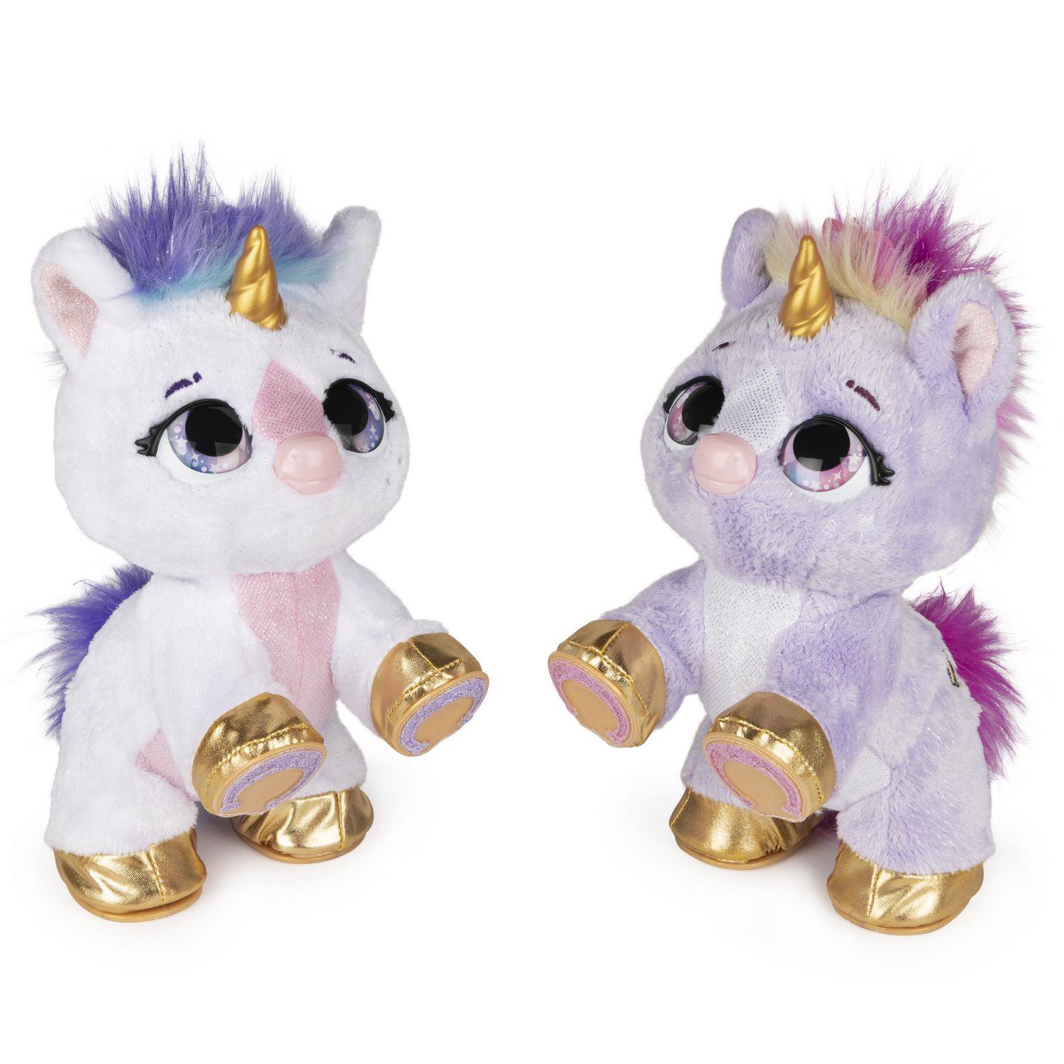 Present Pets, Unicorn Interactive Plush Toy with Bonus Comb, Light