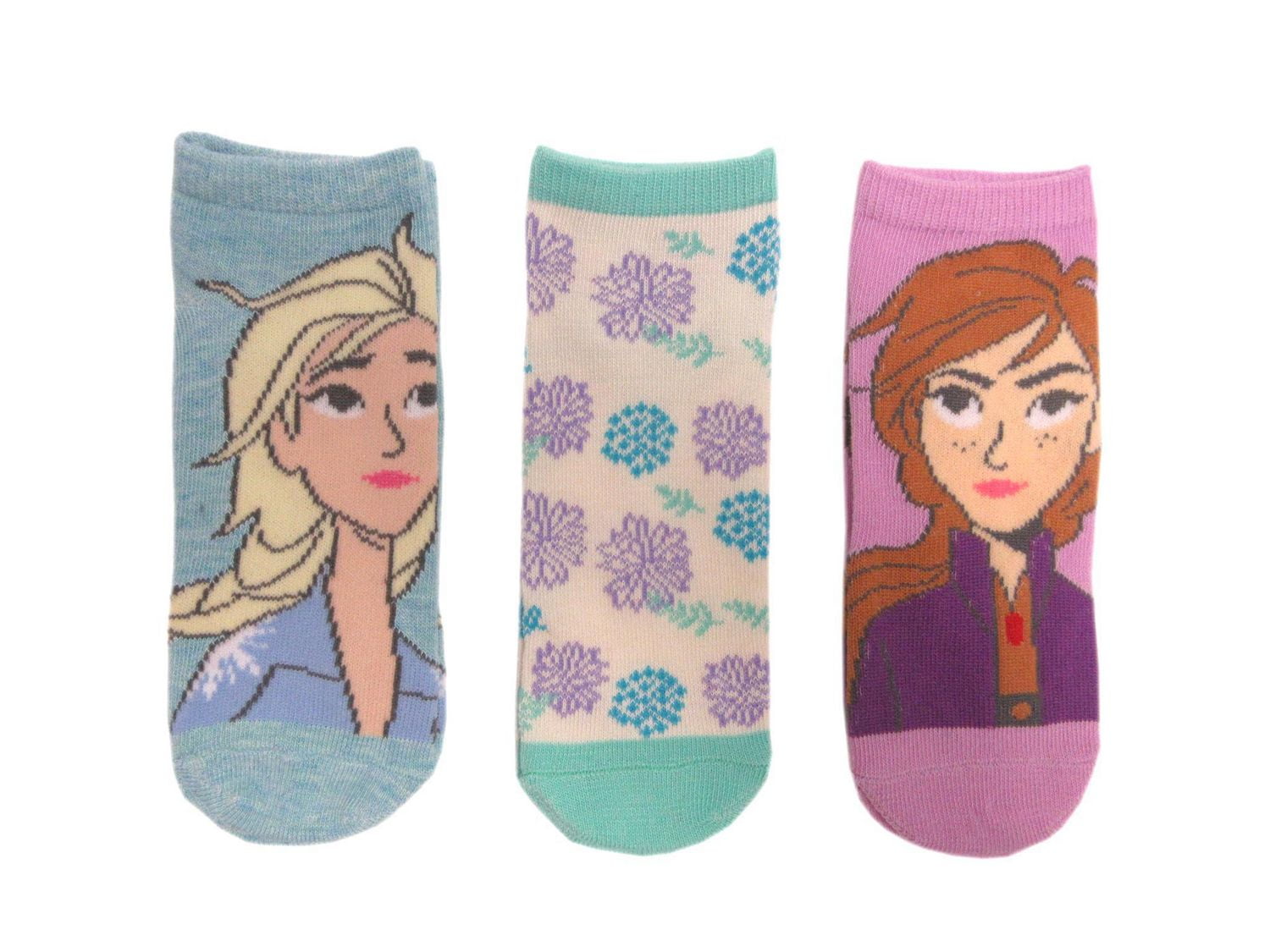 Frozen II Girls' Low Cut Socks, Pack of 3