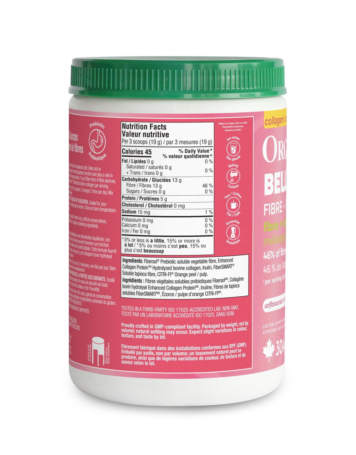 ORGANIKA BELLI BLISS COLLAGÈNE FIBRES SANS ARÔME 304G