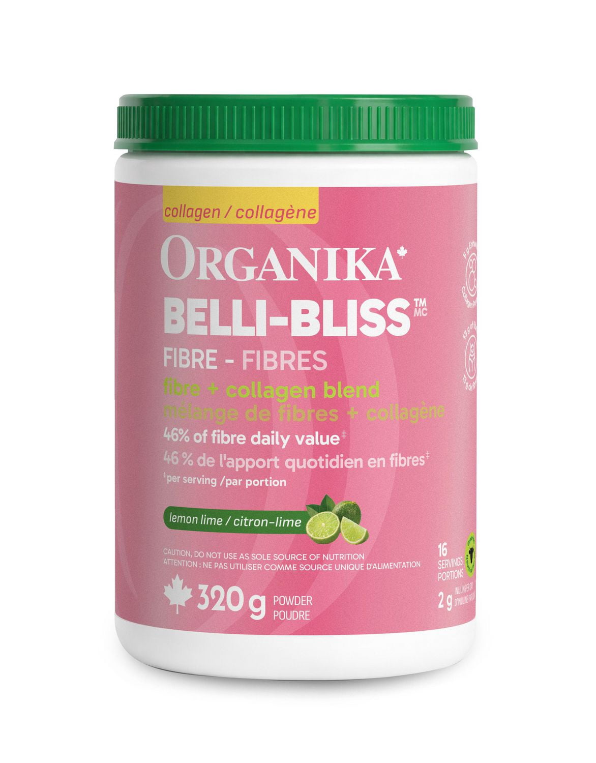 ORGANIKA BELLI BLISS COLLAGEN FIBRE LEMON LIME 320G