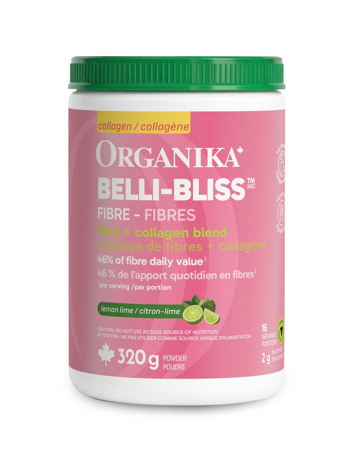 ORGANIKA BELLI BLISS COLLAGEN FIBRE LEMON LIME 320G