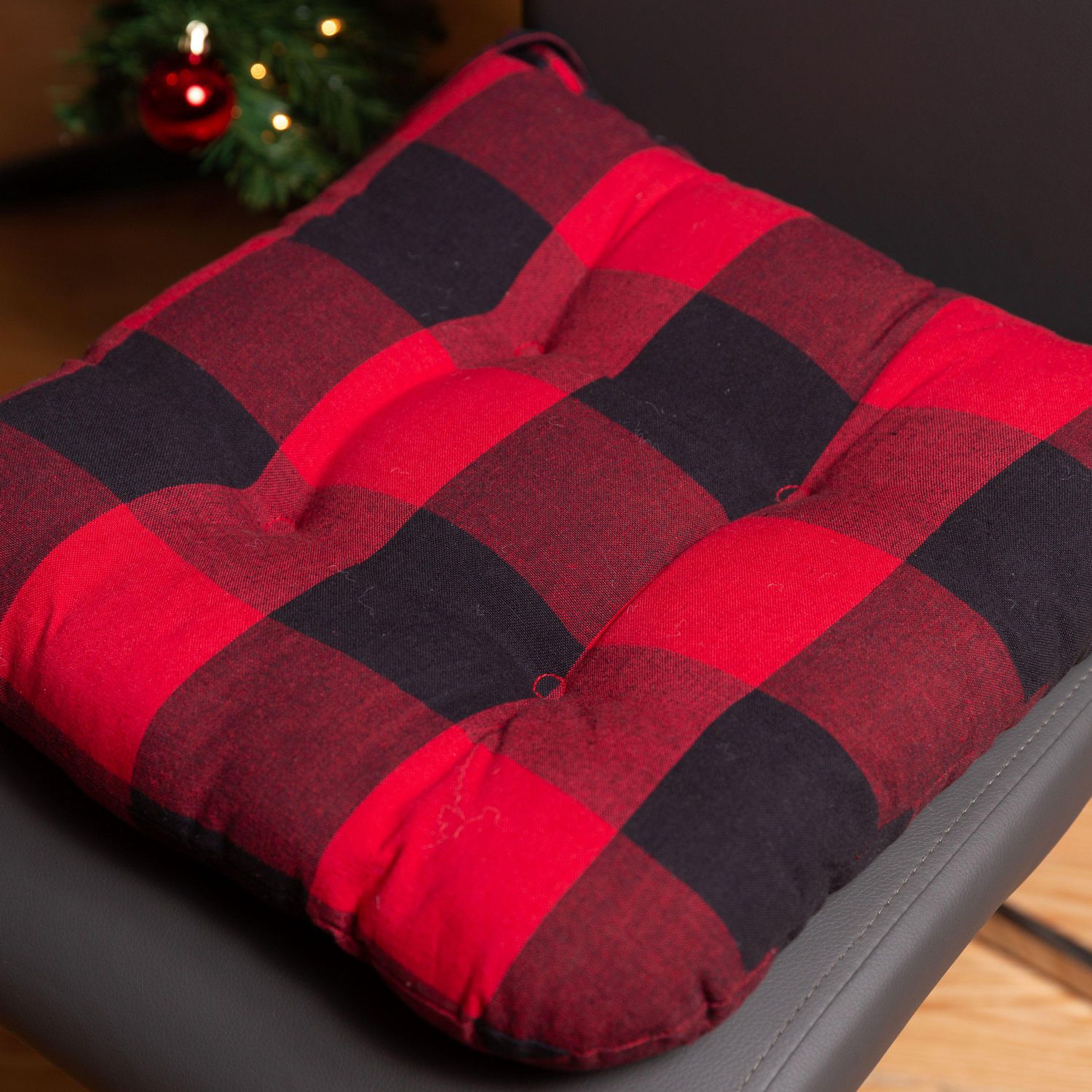 Buffalo plaid shop patio cushions