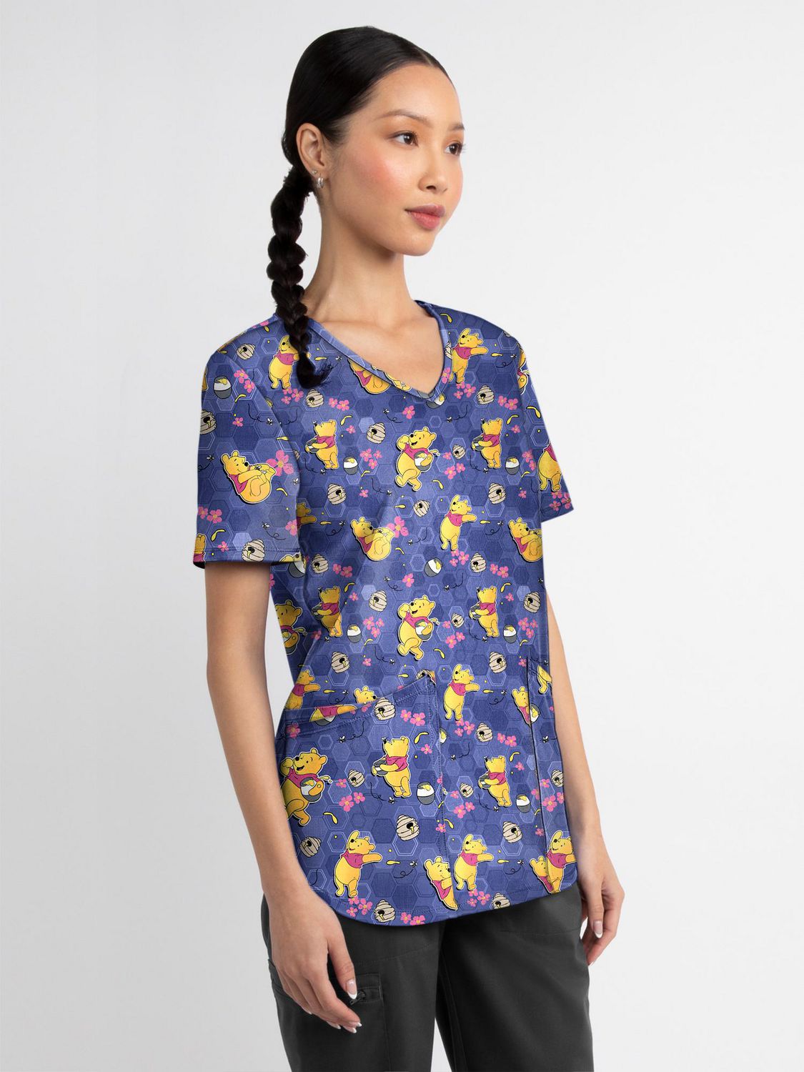 Scrubstar Collection Mode – Haut d’uniforme médical pour femmes à encolure en V, imprimé Oh Hunny, tailles XS 3XL