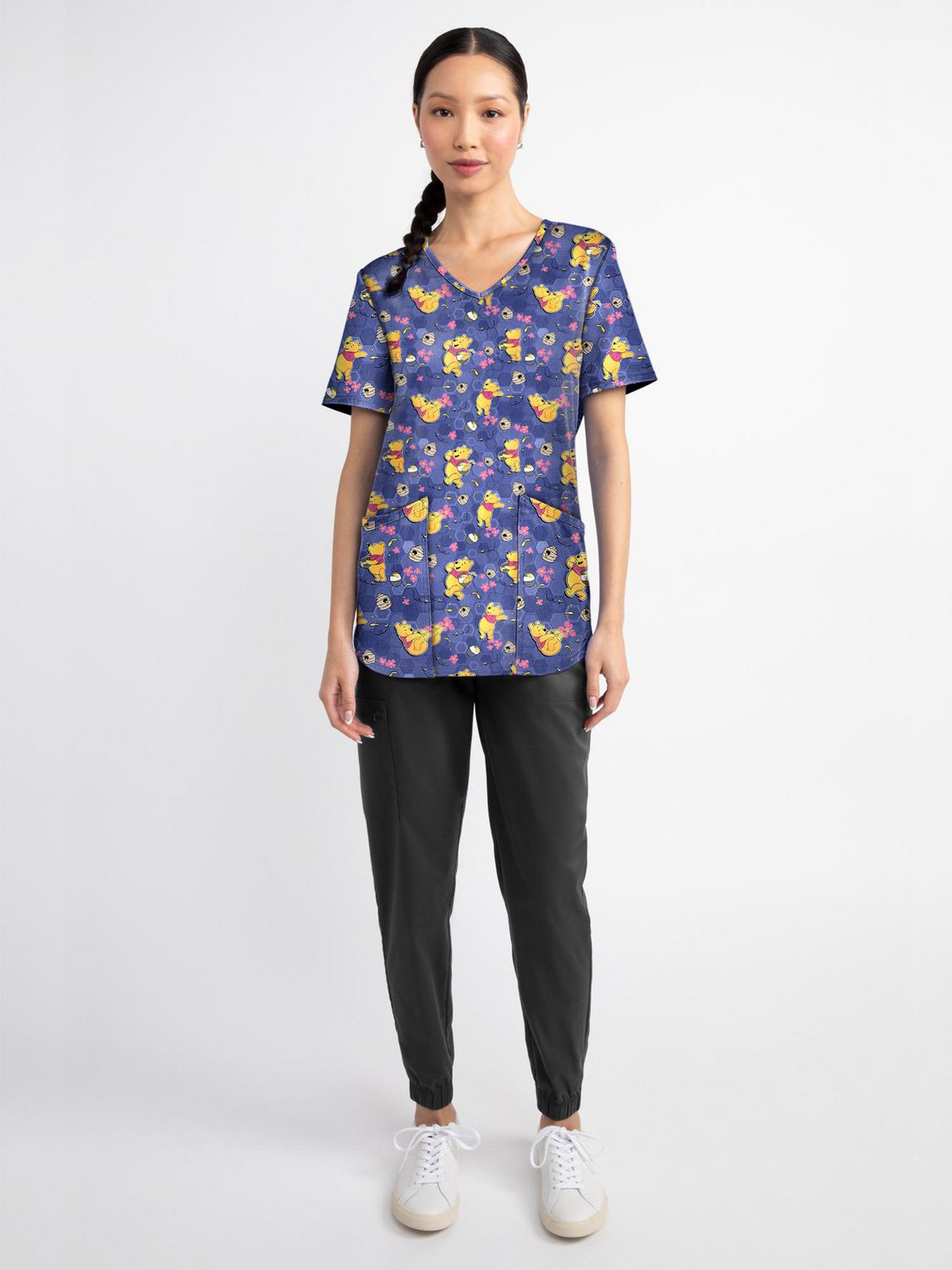 Scrubstar Collection Mode – Haut d’uniforme médical pour femmes à encolure en V, imprimé Oh Hunny, tailles XS 3XL