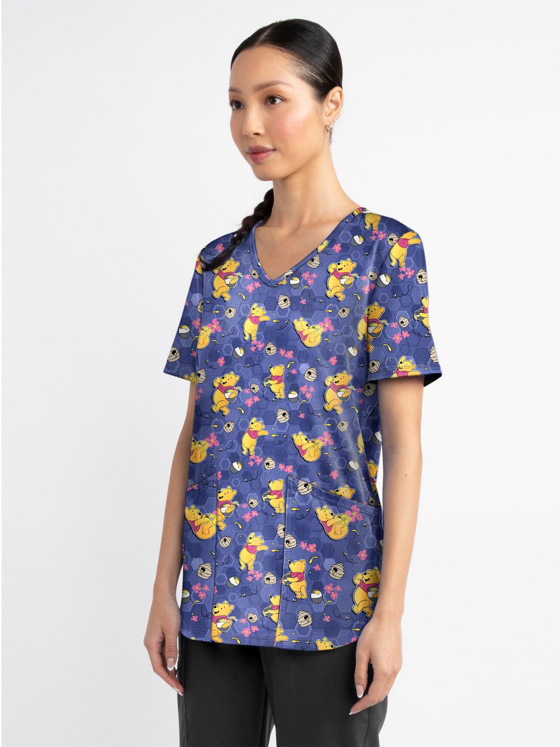 Scrubstar Collection Mode – Haut d’uniforme médical pour femmes à encolure en V, imprimé Oh Hunny, tailles XS 3XL