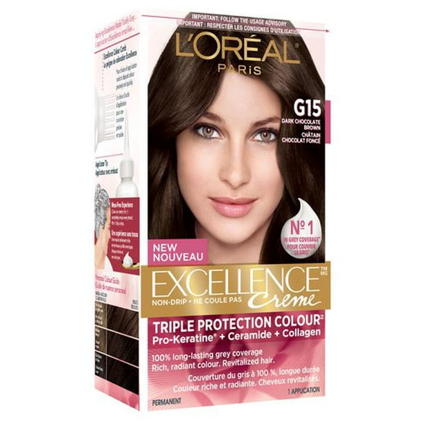 Coloration pour cheveux Excellence Crème G15 de L'Oréal Paris Triple protection