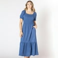 thumbnail image 1 of Devoted short puffed sleeve calf length tiered dress, 1 of 6