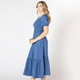 thumbnail image 3 of Devoted short puffed sleeve calf length tiered dress, 3 of 6