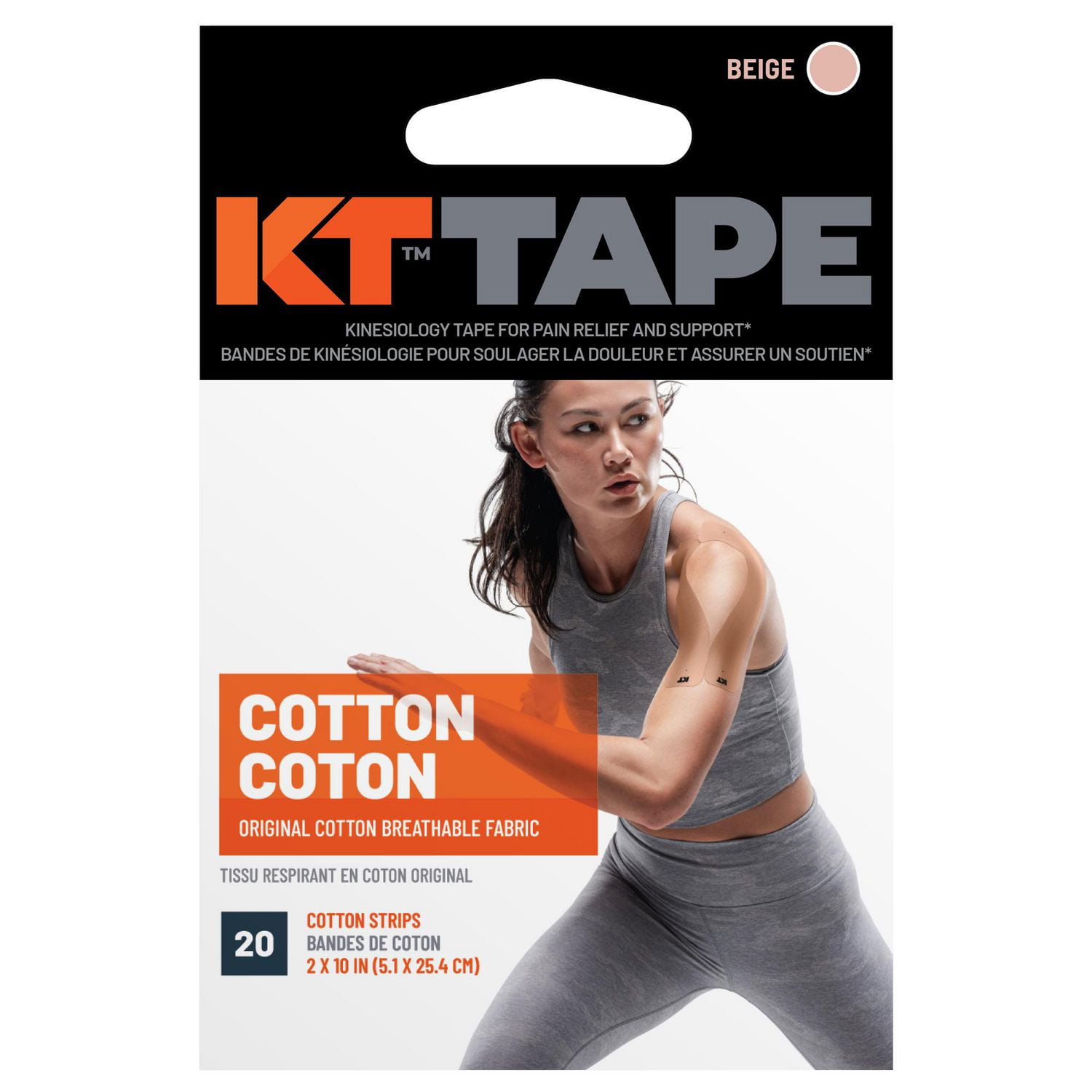 Ruban élastique de sport thératpeutique Original de KT TAPE pour kinésiologie en beige 20 bandettes