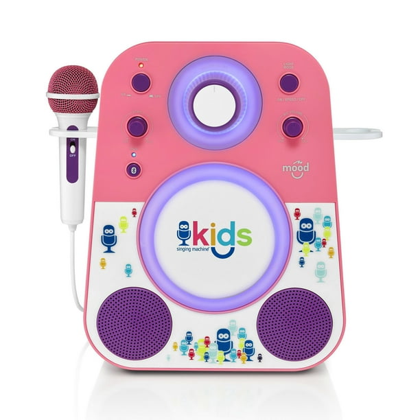 TISHITA Machine de Karaoké pour Enfants avec Lumières Microphone Jouet avec  Support pour Enfants Rouge 