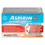 ASPIRIN 81mg, Daily Low Dose Quick Chews, Orange Flavour