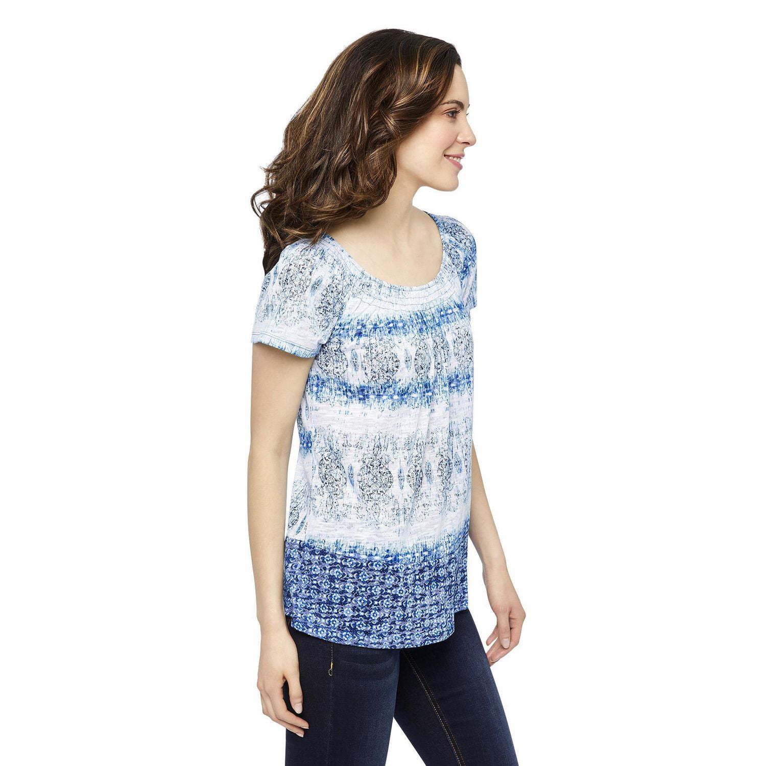 George Women's Border Print Knit Top