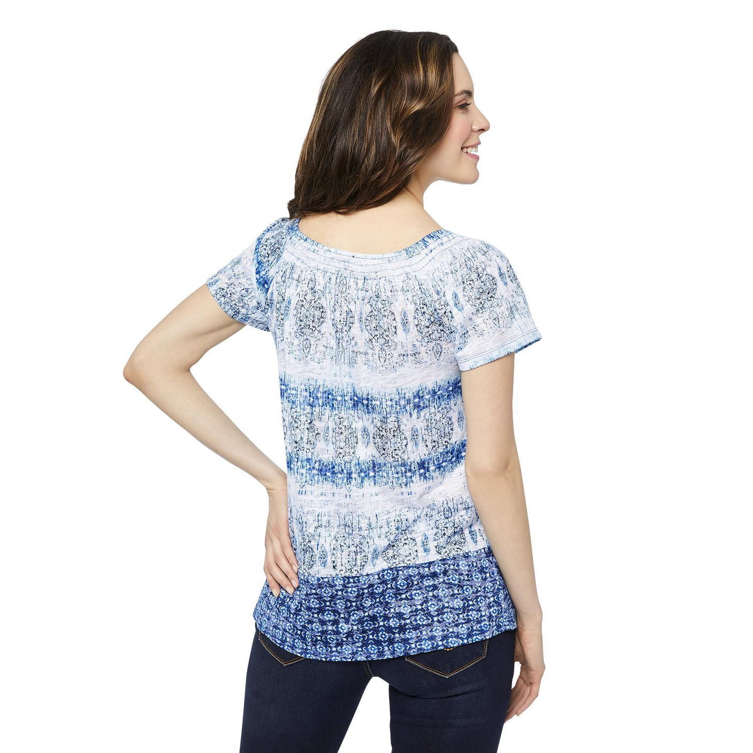 George Women's Border Print Knit Top