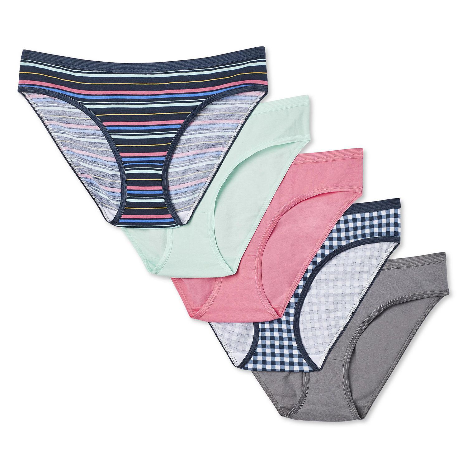 Women's Girls 5-Pack Printed Cotton Spandex Bikini Underwear