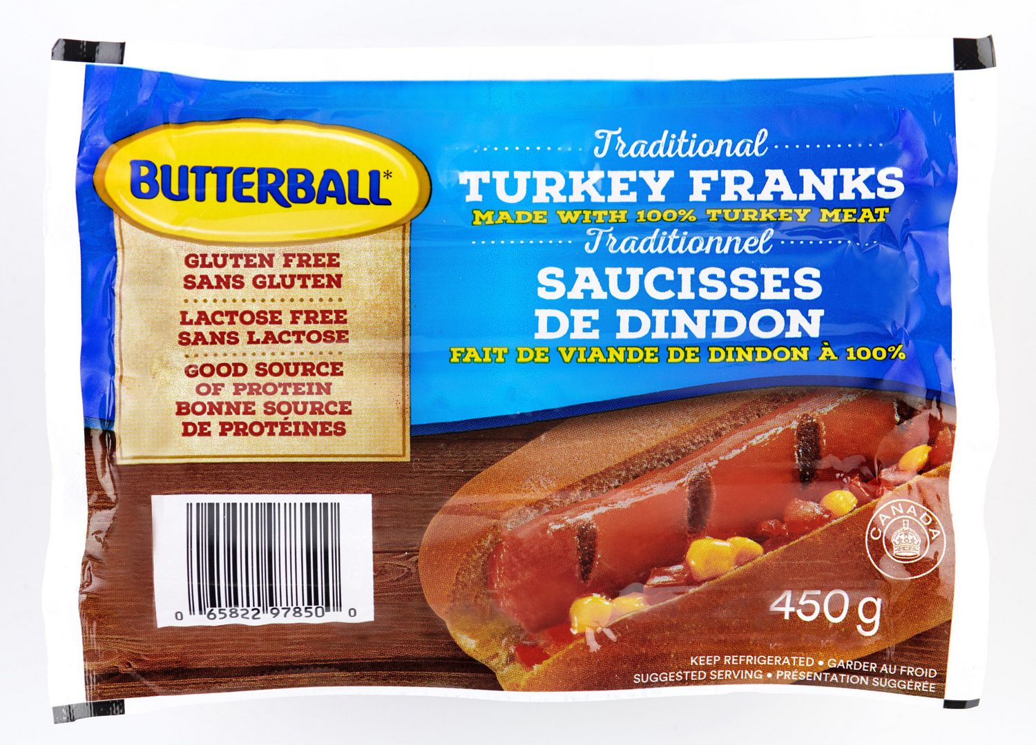 Butterball Turkey Franks, 450 g