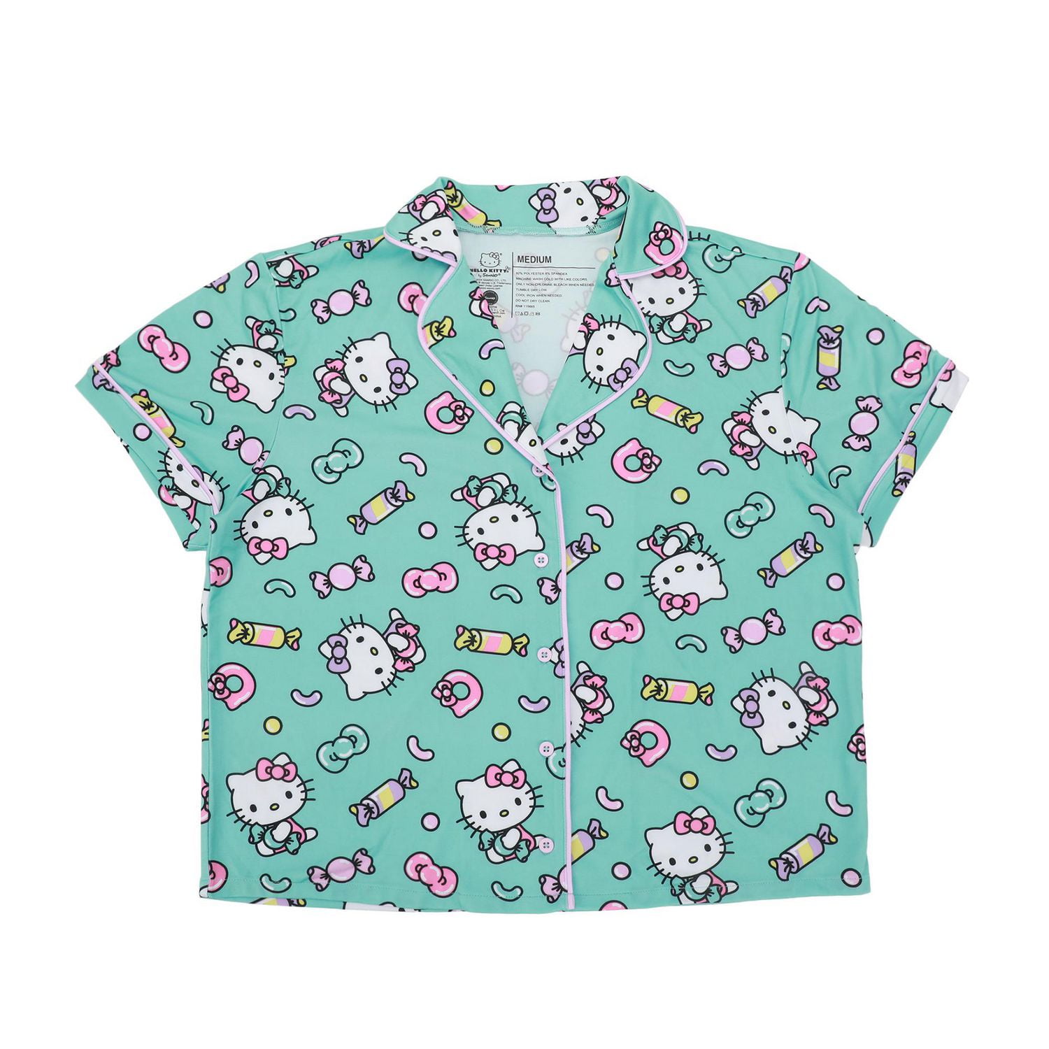Women's Hello Kitty Button-Up Shirt & Shorts Sleep Set - Online Exclusive