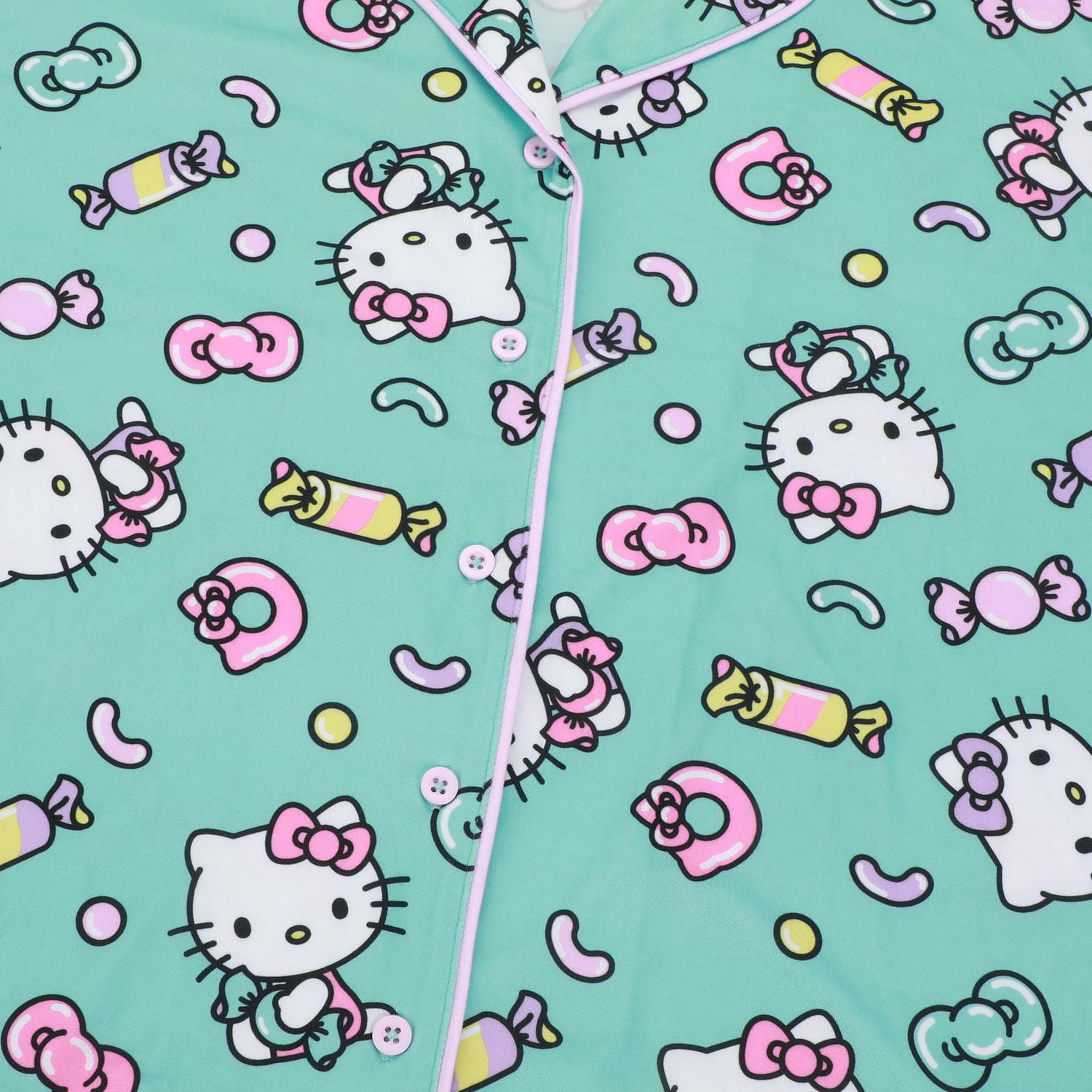 Women's Hello Kitty Button-Up Shirt & Shorts Sleep Set - Online Exclusive