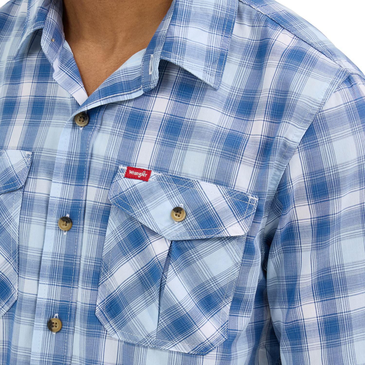 Wrangler Men's Short Sleeve Plaid Shirt, Short Sleeve Plaid