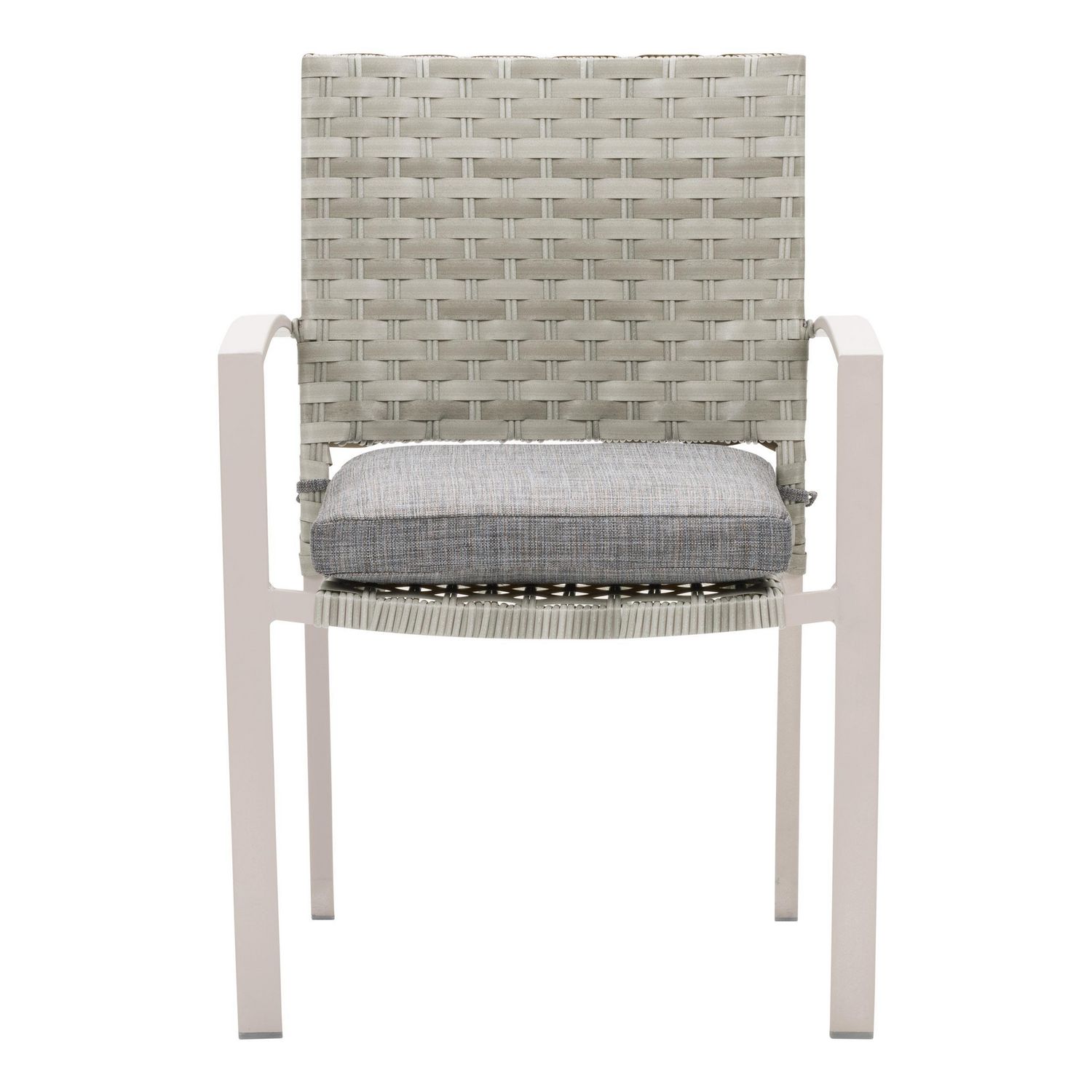 CorLiving Parkview Wide Rattan Wicker Patio Dining Chairs, Blended Grey