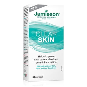 Jamieson Skin softgels clairs avec huile de brage, 670 mg, 60 Nombre