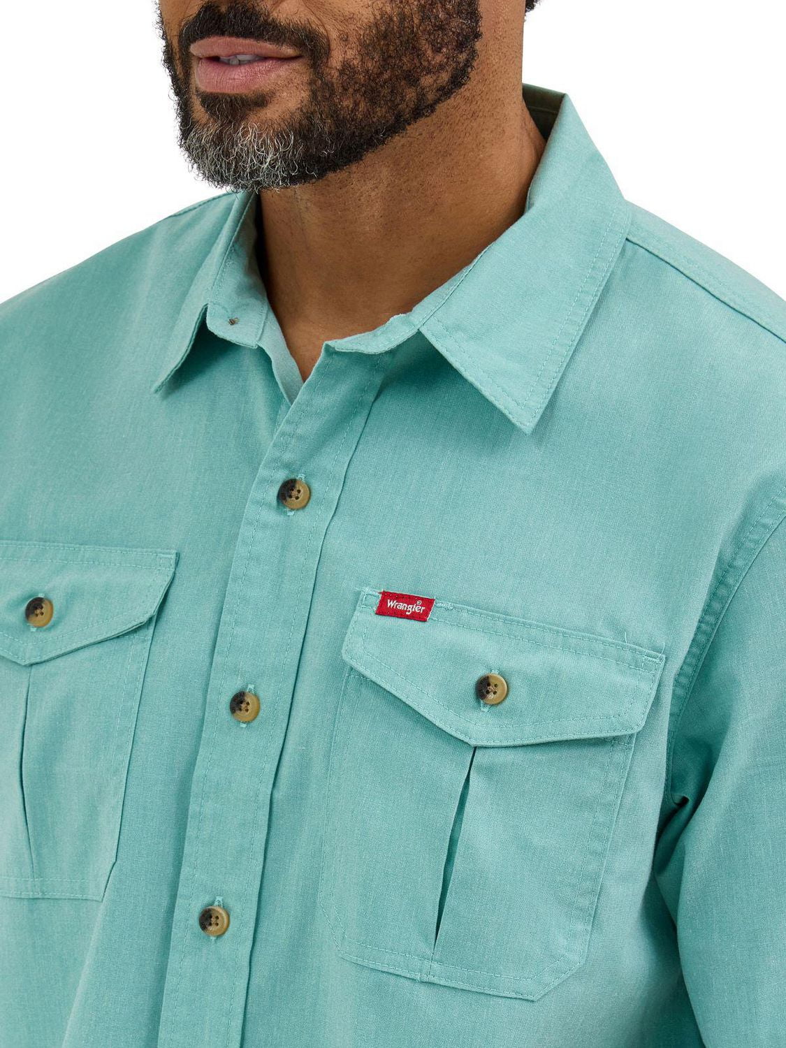 Wrangler Men's Short Sleeve Twill Shirt, Short Sleeve Twill
