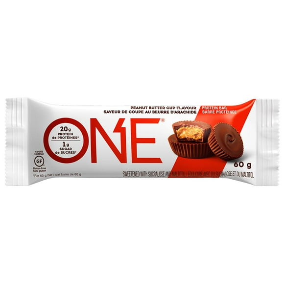 ONE Protein Bar Peanut Butter Cup, 20g of protein, 1g of sugar