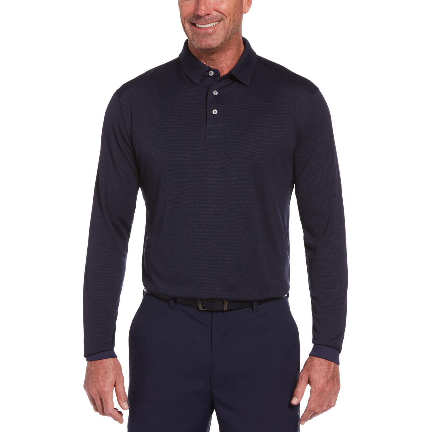Ben Hogan Performance Men's Long Sleeve Textured Twill Polo