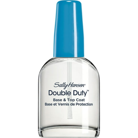 Sally Hansen Double Duty™ Base & Top Coat, 2-in-1 base & top coat that protects and strengthens nails, strong, shiny, chip-resistant nails, Chip-resistant nails