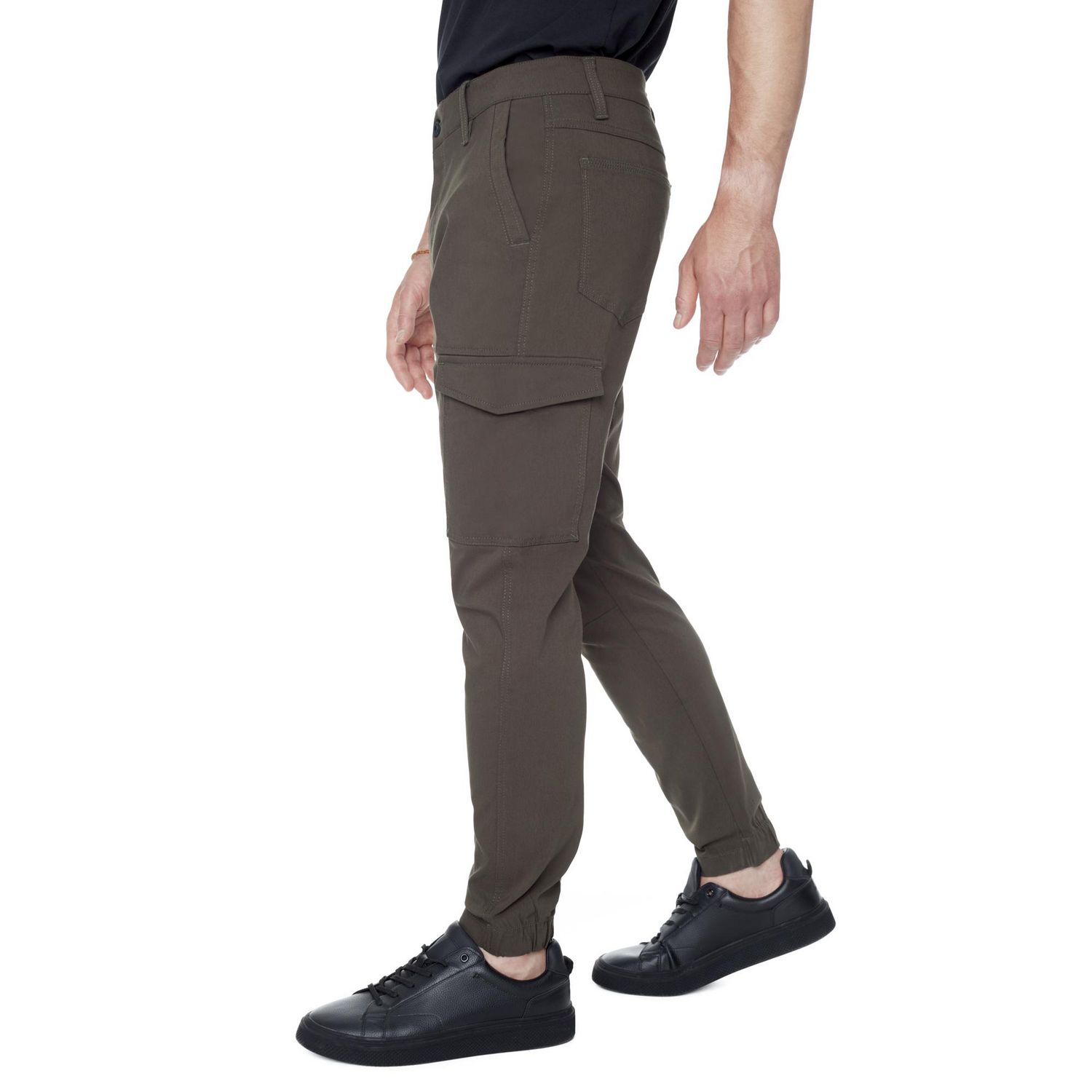 Mens black stretch cargo hot sale pants