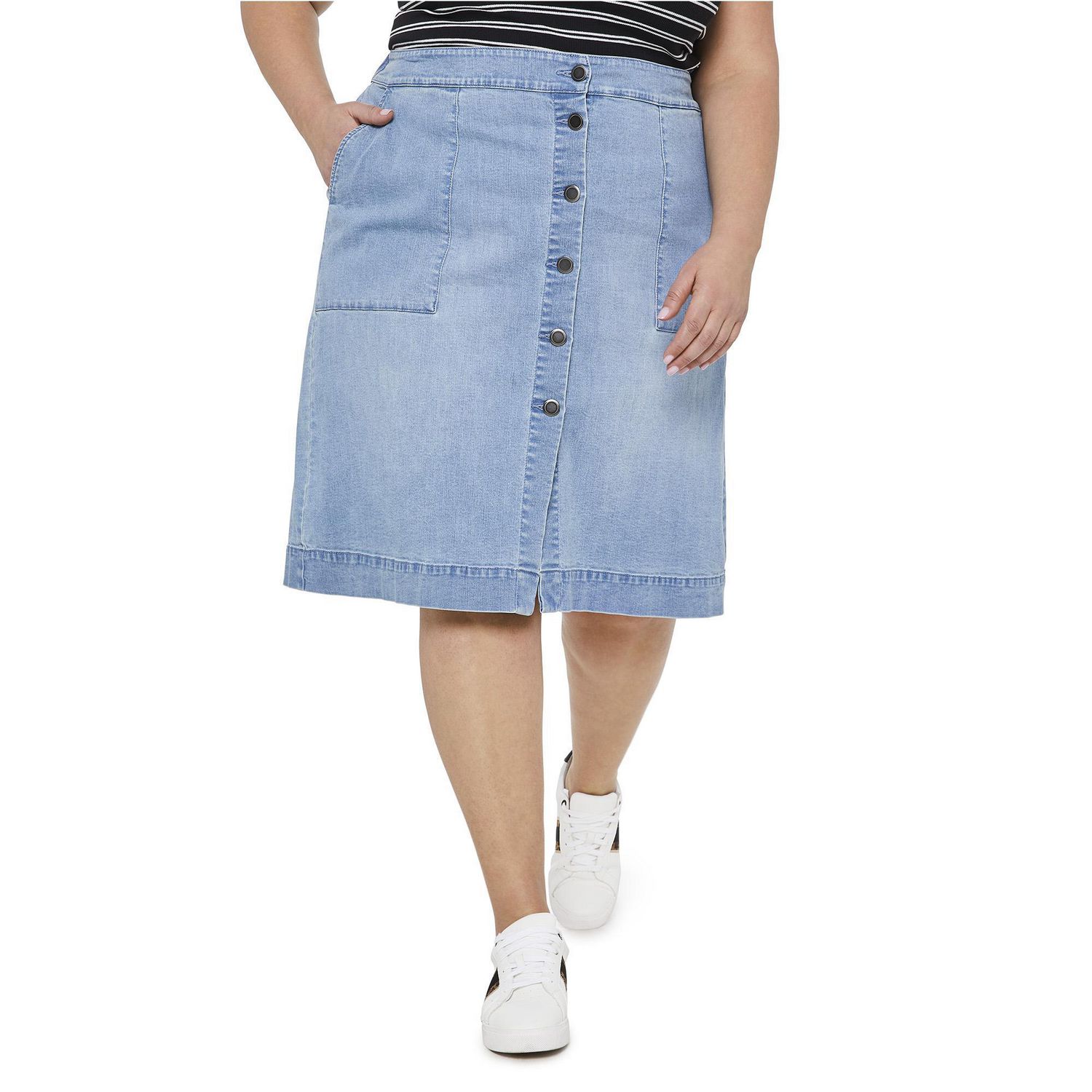 George Women's Button Front Denim Skirt | Walmart Canada