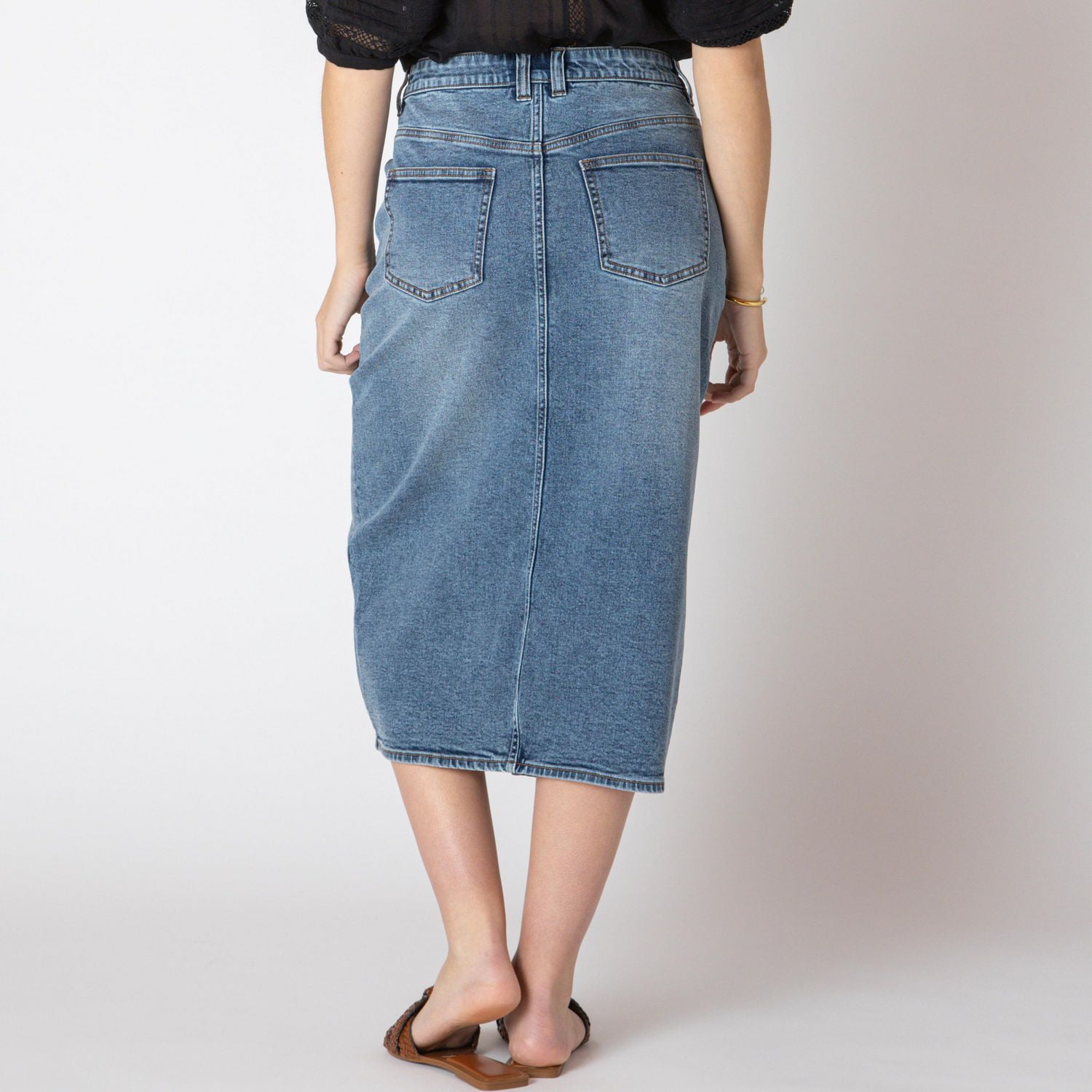 Devoted midi denim skirt