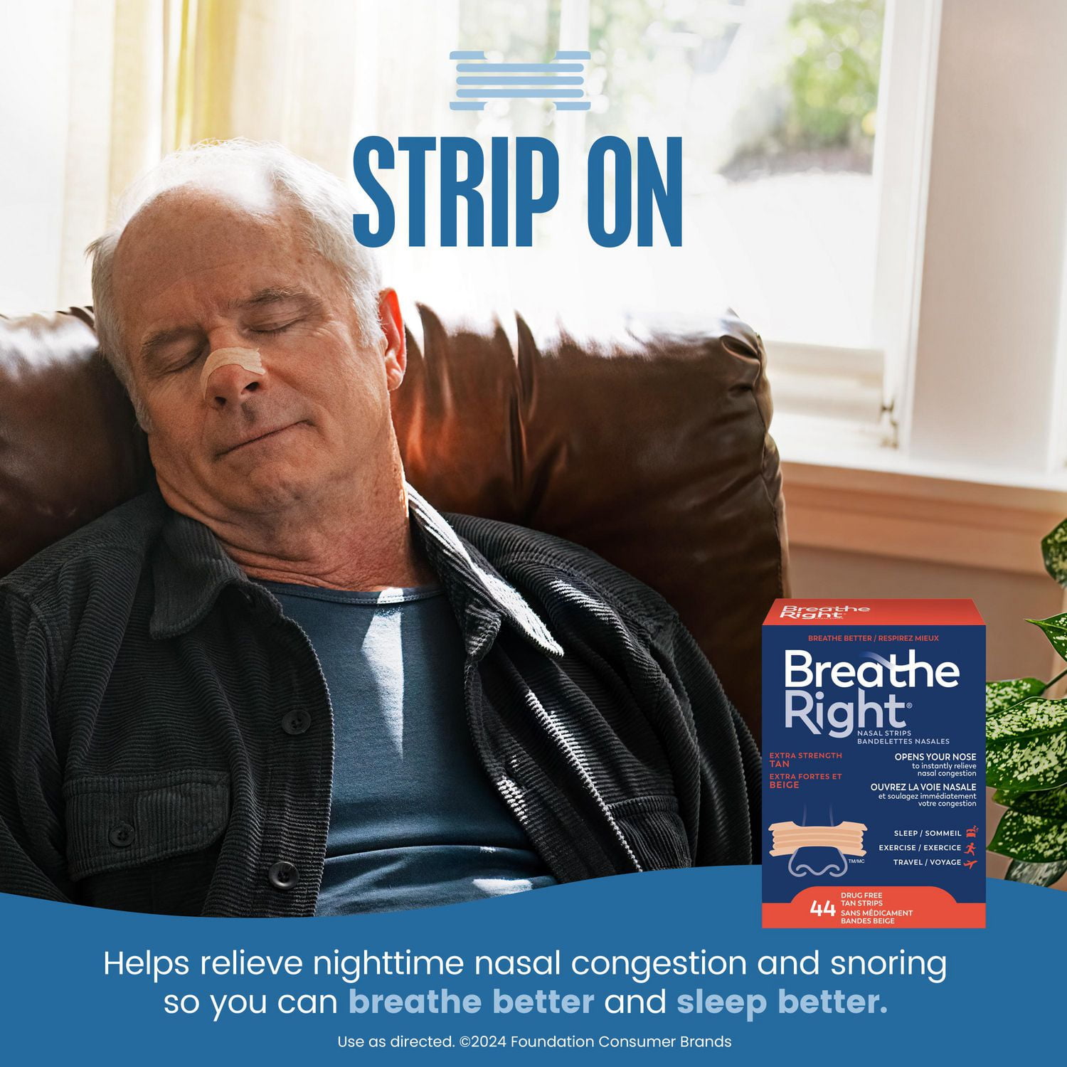 Breathe Right Nasal Strips Extra Strength Tan