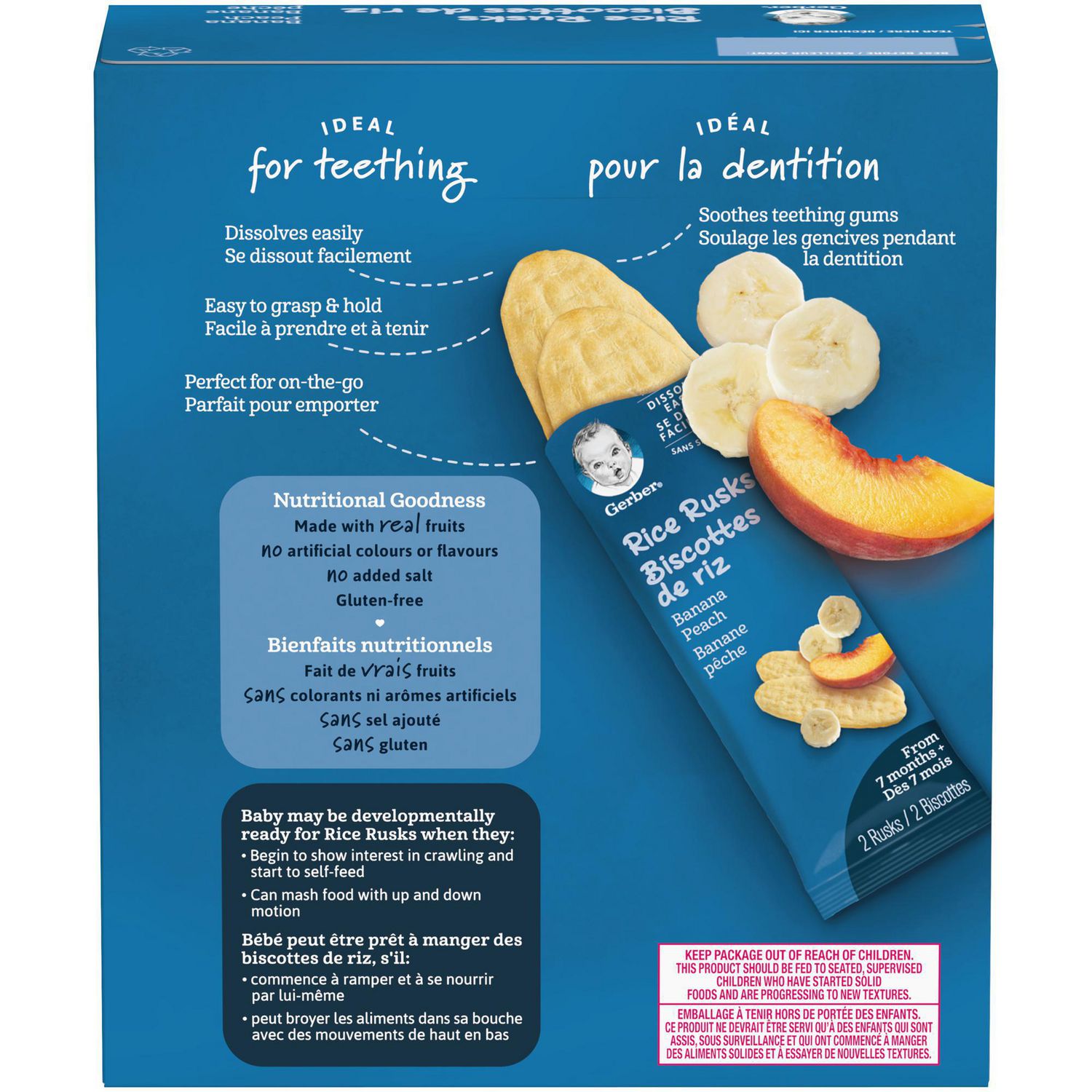 Biscottes De Riz Gerber® Banane Pêche, Collations Pour Bébés 24 Biscottes,  50 G | Walmart Canada