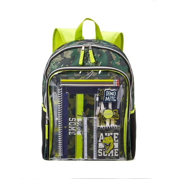 Schoolyard Vibes backpack with Stationary Set, Dino Stationary Backpack Set