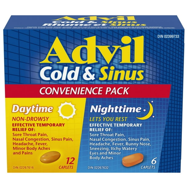 Advil Cold & Sinus Daytime/Nighttime Convenience Pack with Fever Relief ...