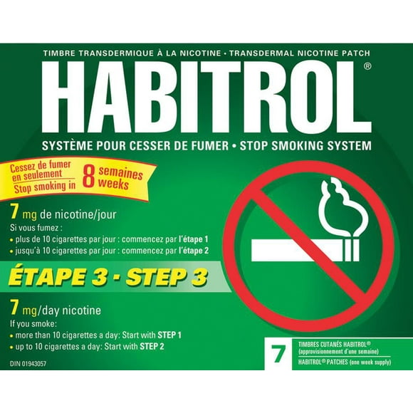 HABITROL 7 mg (timbre transdermique de nicotine) (étape 3), 7ct