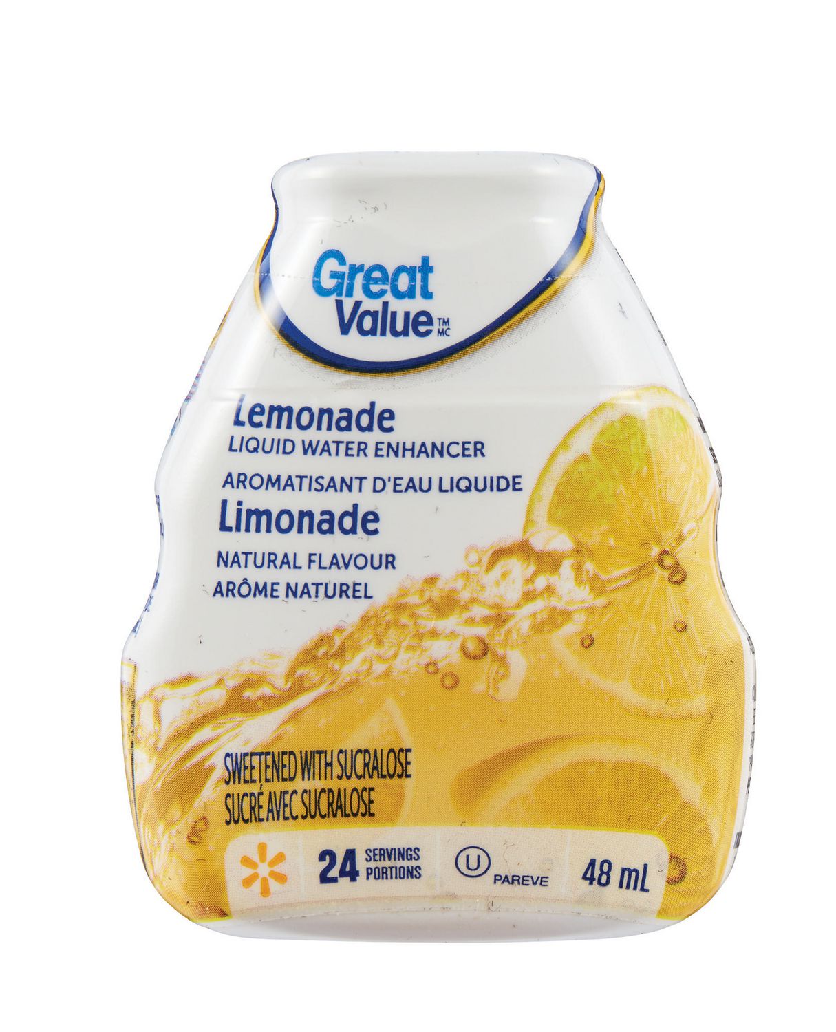 Aromatisant d eau  liquide  Great Value  saveur de limonade 