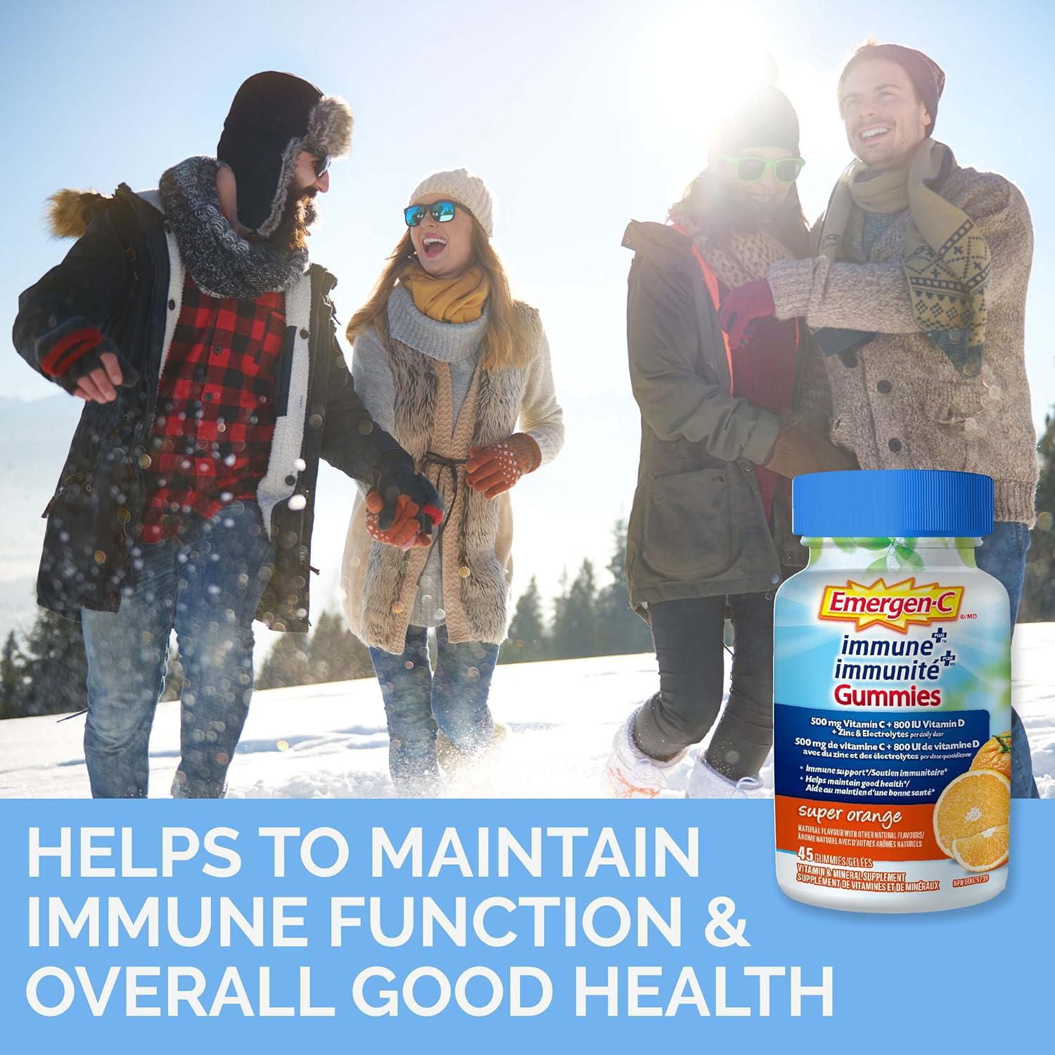 EMERGEN-C Immune+ Gummies (Super Orange flavour), 45 Count, EMERGEN-C Immune+ Gummies, 45 ct