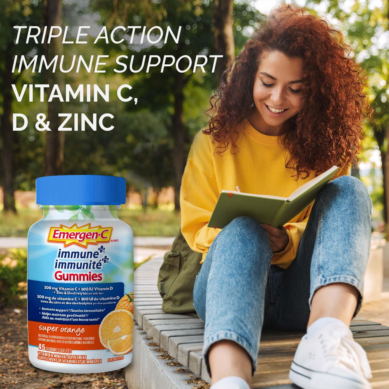 EMERGEN-C Immune+ Gummies (Super Orange flavour), 45 Count, EMERGEN-C Immune+ Gummies, 45 ct