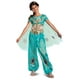 Aladdin Live Action : Costume d’enfant classique bleu sarcelle de Jasmine – image 1 sur 2