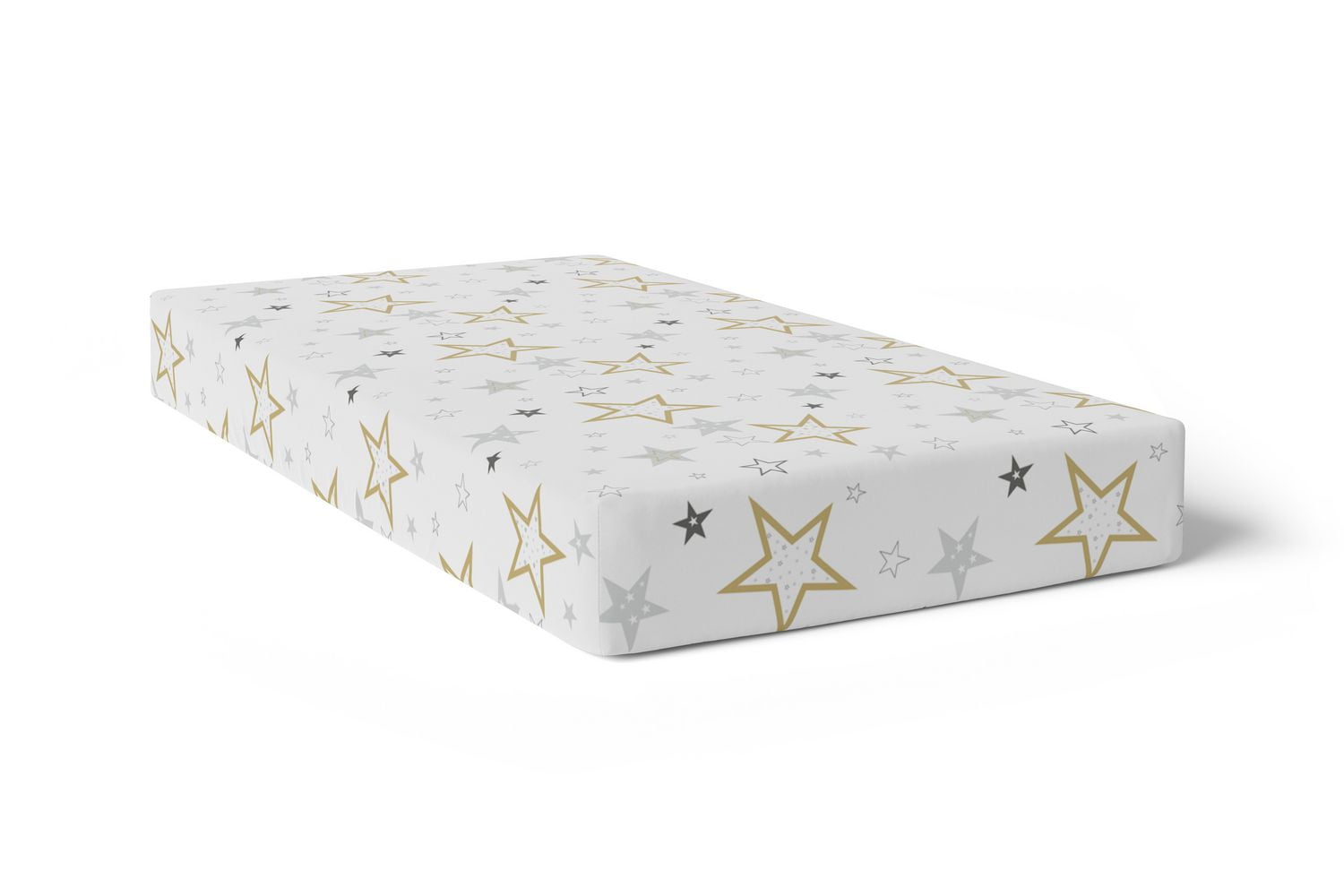 Kushies Crib sheet Breathable 100 soft Cotton Percale Neutral Unisex for Baby boys and girls Multi Golden Star Walmart