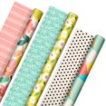thumbnail image 1 of Hallmark Reversible Wrapping Paper (3 Rolls: 75 Sq. Ft. Ttl) Floral, Lemons, Bright Abstract , 1 of 7