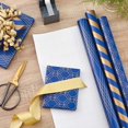 thumbnail image 2 of Hallmark All Occasion Wrapping Paper Bundle with Cut Lines on Reverse - Dark Blue and Gold Stripes (3-Pack: 105 sq. ft. ttl.) , 2 of 8