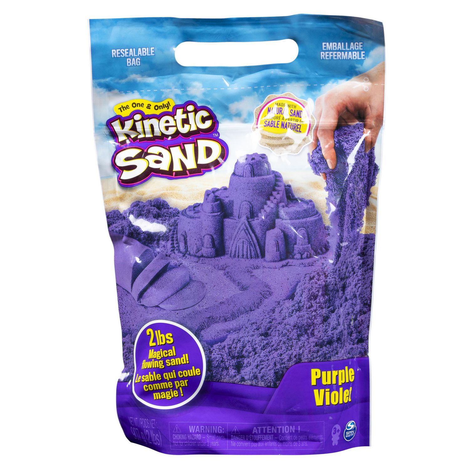 Kinetic Sand the Original Moldable Sensory Play Sand, Purple, 2