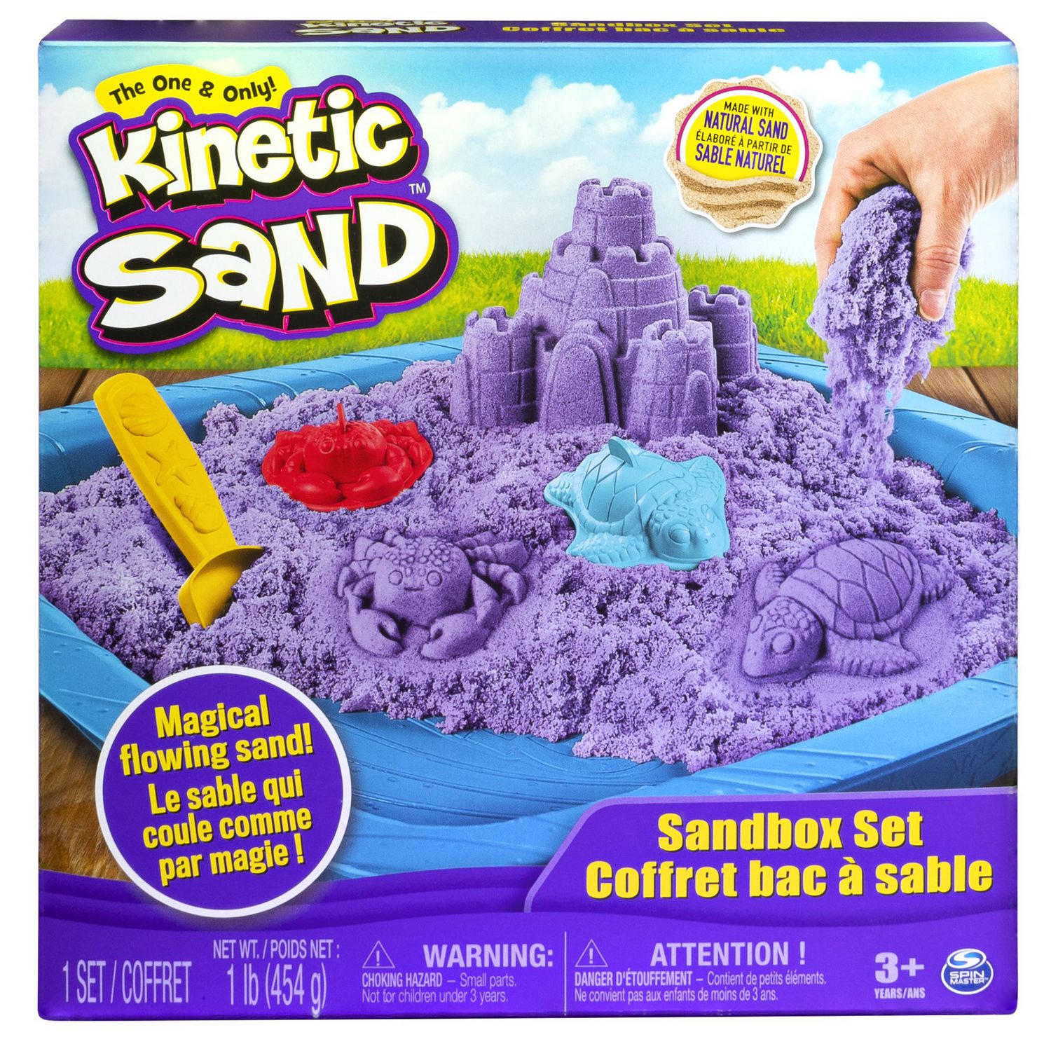 Kinetic Sand, coffret Bac à sable avec 454 g (1 lb) de sable
